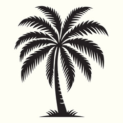 Editable Coconut Tree Silhouette Vector Illustration Design