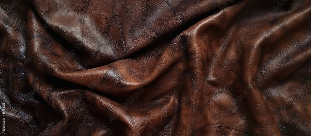 Poster Dark brown leatherette background with a sleek Dermantin texture ideal for including text or images in the copy space image