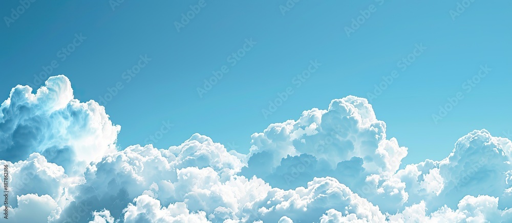 Aufkleber background of clear blue sky with fluffy white clouds ideal for copy space image
