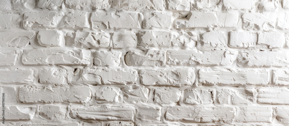 Aufkleber Texture of a white brick wall providing a blank space for images or text. with copy space image. Place for adding text or design
