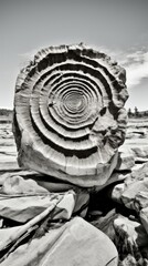 Naklejka premium Fossil Material Structure Background - Generative AI