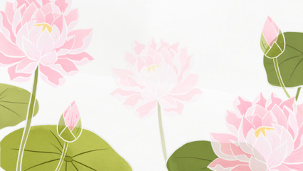 Png hand drawn water lily transparent background