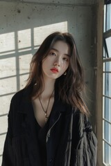 Fototapeta premium selfile of an beautiful korean and janpan 25 year old woman