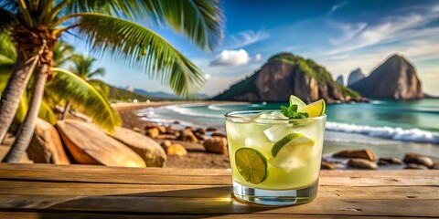 Obraz premium A refreshing caipirinha in a rocks glass.