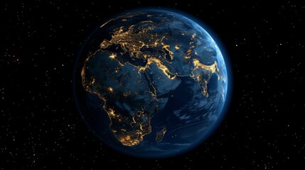 Naklejka premium Earth at Night from Space