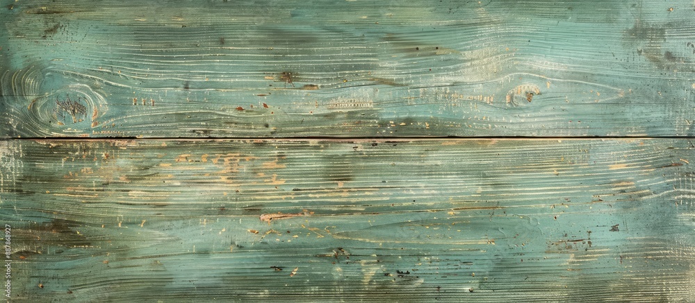 Aufkleber Old light green wood plate with a grunge texture ideal as a decorative background with copy space image