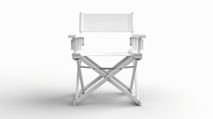 Fototapeta premium White Director's Chair on White Background