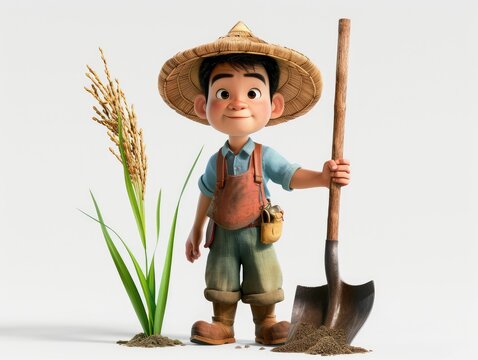 farmer planting a tree