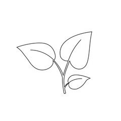 Базовый фонLeaf, plant, sprout line icon flat vector