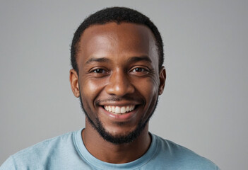 Portrait view of a regular happy smiling Jamaica man, ultra realistic, candid, social media, avatar image, plain solid background