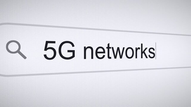 Searching 5G Networks on the Internet, Computer Screen Macro