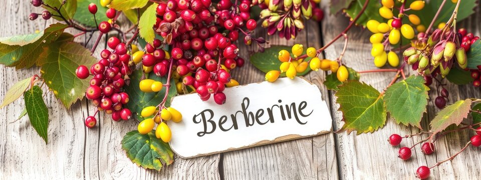 Berberine capsules supplements on the table. Selective focus.