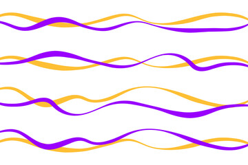 Naive squiggle pattern with bright yellow and blue wavy lines on a light background. Creative abstract squiggle style drawing background