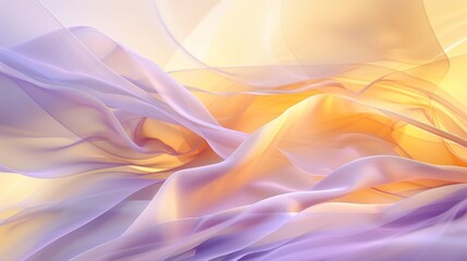 Obraz premium Background with yellow and lavender shades flowing patterns and floral designs