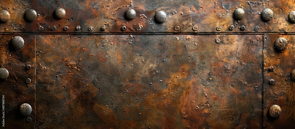 Poster an image from a series featuring metal or leather textures with copy space image available
