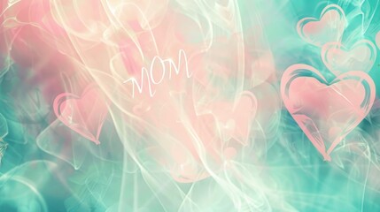 Pink and teal background with gentle light flares and MOM text