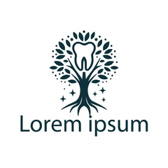 A dental tree logo on a white background