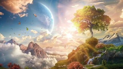 Stunning illustration of biblical creation  god s marvelous handiwork and the wonders of the world