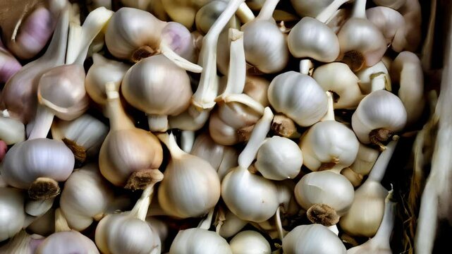  Fresh garlic bulbs ready for culinary adventures