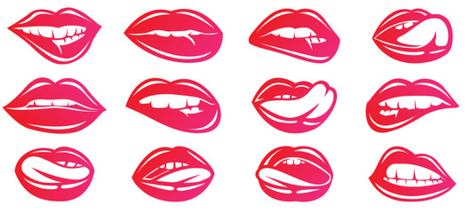 Lips and mouth exotic illustration collection