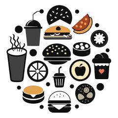 food and drink icons logo vector illustration