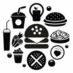 food and drink icons logo vector illustration