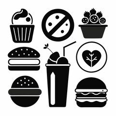 food and drink icons logo vector illustration