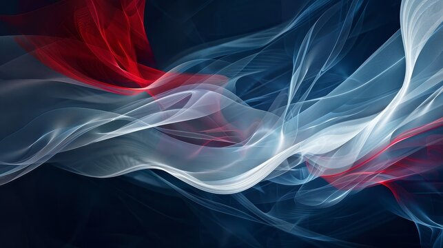 Rich blue with red and white ribbons light effects calm Memorial Day background