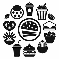 food and drink icons logo vector illustration