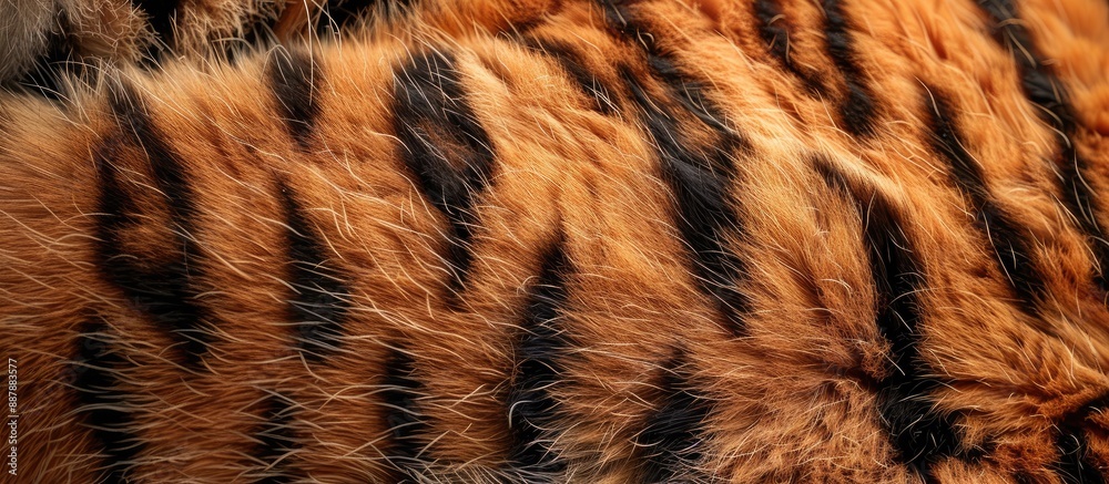 Aufkleber Tiger s coat showing distinctive stripes in compelling copy space image