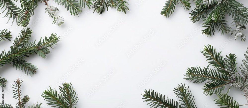 Aufkleber White background with a fir frame creating copy space image