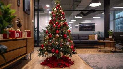 Christmas Tree in Modern Office