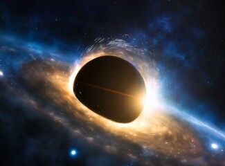Obraz premium Black hole over star field in outer space, abstract space wallpaper