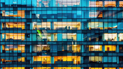 Modern Office Building Exterior with Multiple Windows