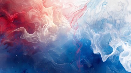 Fototapeta premium Background with blue to white gradient red accents and star shapes