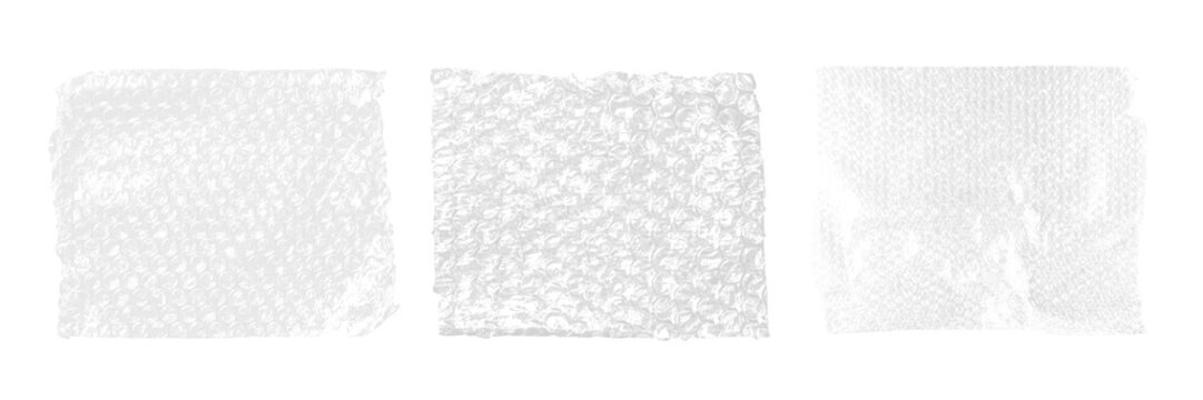 Bubble wrap diary sticker design png element set on transparent background