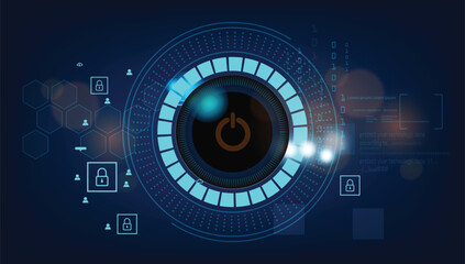 Digital eye future technology abstract hi speed digital internet. motion move blur. pixel. vector background.