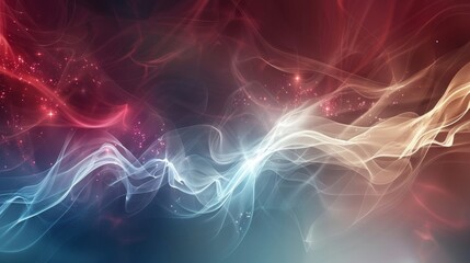 Obraz premium Smoky blurred red white and blue hues with light sparkles ethereal shapes