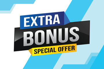 extra bonus word concept vector illustration with lines 3d style for social media landing page, template, ui, web, mobile app, poster, banner, flyer, background, gift card, coupon, label, wallpaper

