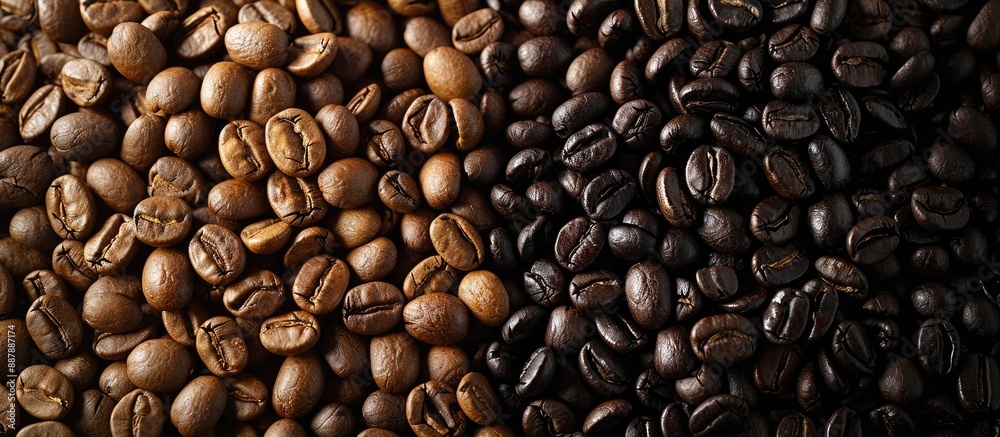 Aufkleber prepare to roast high quality coffee beans dried with solar energy in shades of dark and light brown