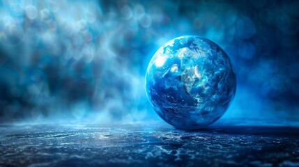 Surreal Earth-inspired Egg on Abstract Background