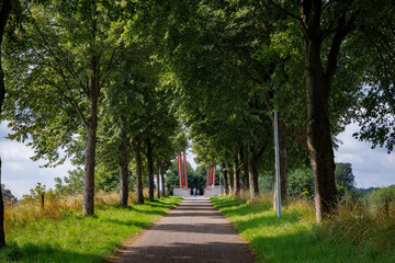 The newly renovated Lamgatse Bridge, also known as the bicycle bridge, and its surroundings on a sunny summer day in 2024.