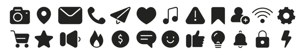 Black social media icons png set