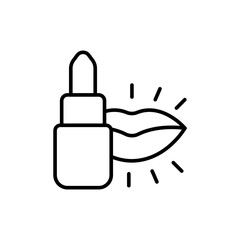 Lipstick outline icons, minimalist vector illustration ,simple transparent graphic element .Isolated on white background