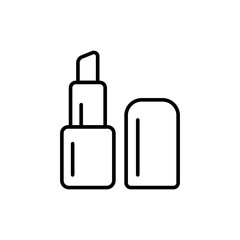 Lipstick outline icons, minimalist vector illustration ,simple transparent graphic element .Isolated on white background
