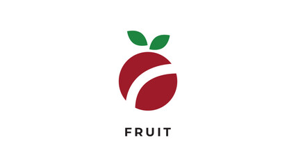 Organic fruit design logo template