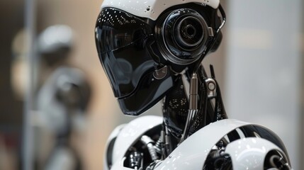 Futuristic Humanoid Robot Close-Up
