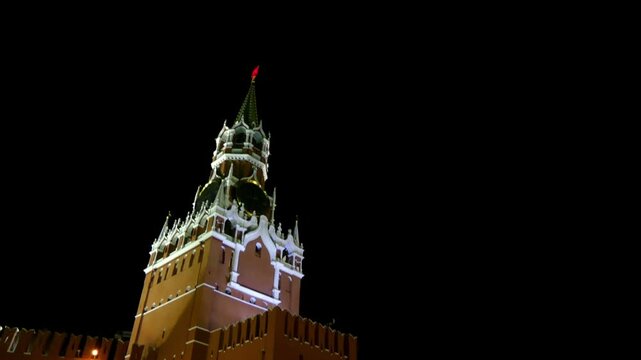 Spasskaya Tower in Red Square, Moscow, Russia