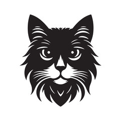 Cat head Silhouette vector eps
