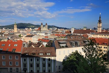 Summer view of Linz, Austria